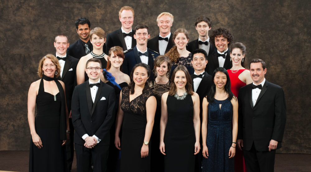 Former Lincoln Laboratory staff member Kristen Railey, front row, fourth from left, and MIT graduate student Alexander Feldstein, middle row, far left, were among the honorees of the Aviation Week Network’s 2017 “20 Twenties.” Photo: Chris Zimmer.