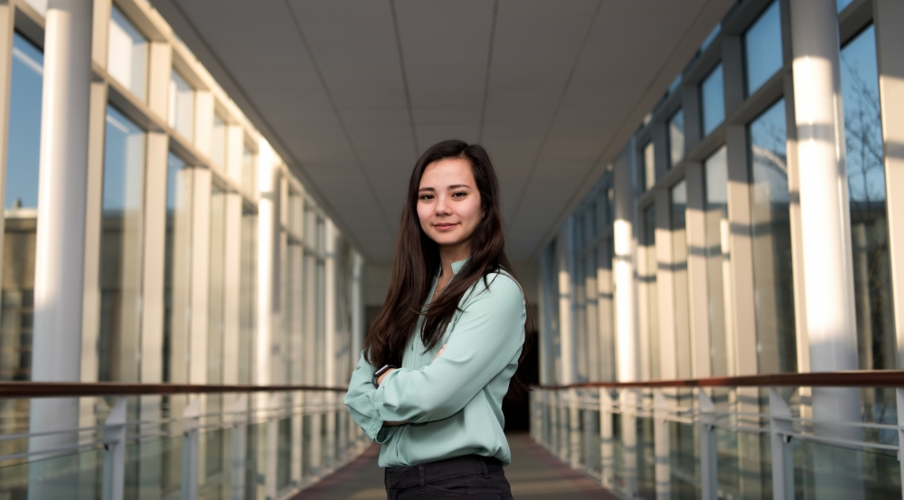 Alexa Aguilar, a master's candidate in MIT AeroAstro, was named one of Aviation Week's "20 Twenties." As a research assistant at Lincoln Laboratory, she's investigating new designs for miniature ultrawideband antennas.