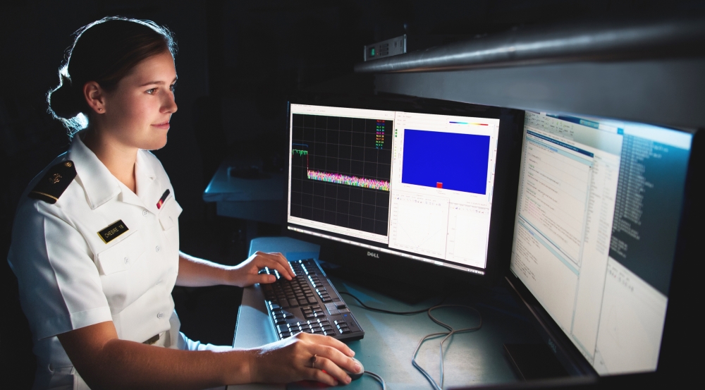 U.S. Naval Academy midshipman Emma Chesire worked on the Integrated Ka-band Radar Instrumentation System.