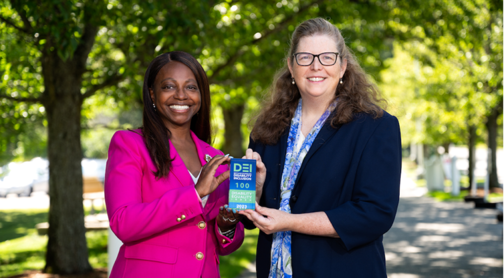 Sharon Clarke, the Human Resources Department’s employee relations and leaves manager, and Sarah Larson, the deputy director of the Human Resources Department, attended the Disability:IN conference in July to accept the award on behalf of the Laboratory.