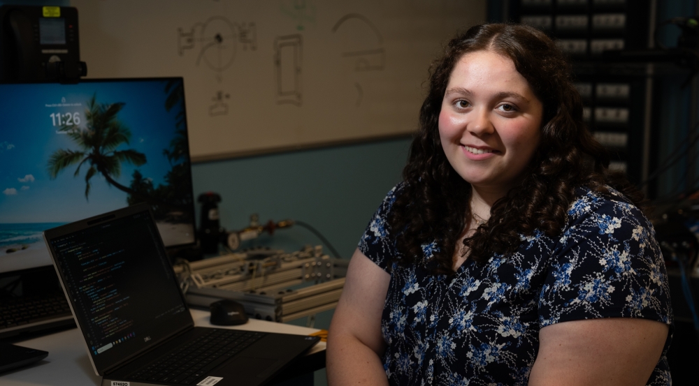 Interns like Riley Harn, pictured here, work at the Laboratory on projects related to their academic or career-related interests. Photo: Glen Cooper