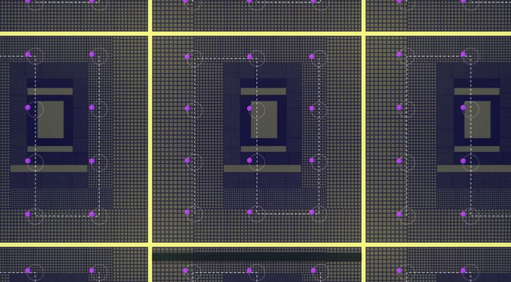 an illustration of a chip with oscillators represented as circles.
