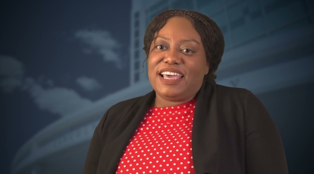A still from a video depicting a current SSD employee.
