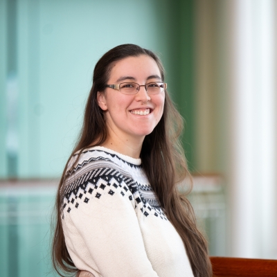 An indoor portrait photograph of Catherine Lockton.