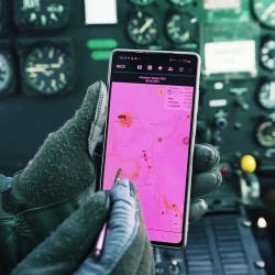 A close-up of the NICS software on a cell phone app. 