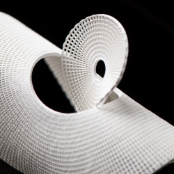 a 3D printed circular structure made of triblock copolymer composite inks.