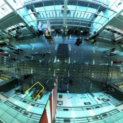 A fisheye view from the IIS camera overlooking an airport terminal 