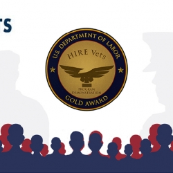 The HIRE Vets Gold Medallion Award, given by the Department of Labor, acknowledges the Laboratory's efforts to employ veterans.