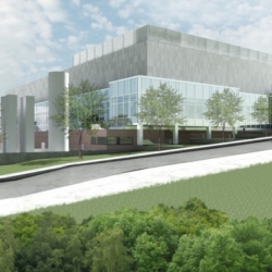 A design rendering of the Compound Semiconductor Laboratory – Microsystem Integration Facility at MIT Lincoln Laboratory. 