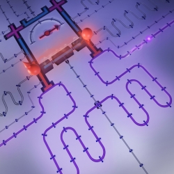 This image shows a module composed of superconducting qubits that can be used to directionally emit microwave photons. Image: Krantz NanoArt