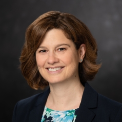 A portrait photograph of Pamela Evans.