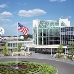 MIT Lincoln Laboratory's main entrance is in its newest building.