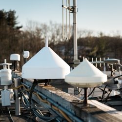 The GPS antenna farm provides the laboratory with live-sky access to GPS satellite signals.