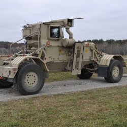 The Husky Mark III vehicle was deployed to Afghanistan for operational evaluation of the GPR's ability to find buried devices.