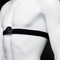 The commercial chest strap is equipped with the Laboratory-prototyped sensor hub. The sensor hub takes physiological measurements, which are used to estimate a strain index. This index indicates if the wearer is at risk for a heat-related illness.