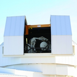 The SST awaits nightfall to be tasked with scanning space from its location atop the Atom Site, a high-altitude observation point in New Mexico that provides a view of the sky that is virtually untouched by light pollution.
