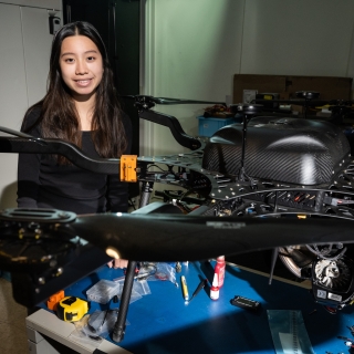 Chloe Kindangen assessed the environmental impact of operating drones like the one seen here, on wildlife.