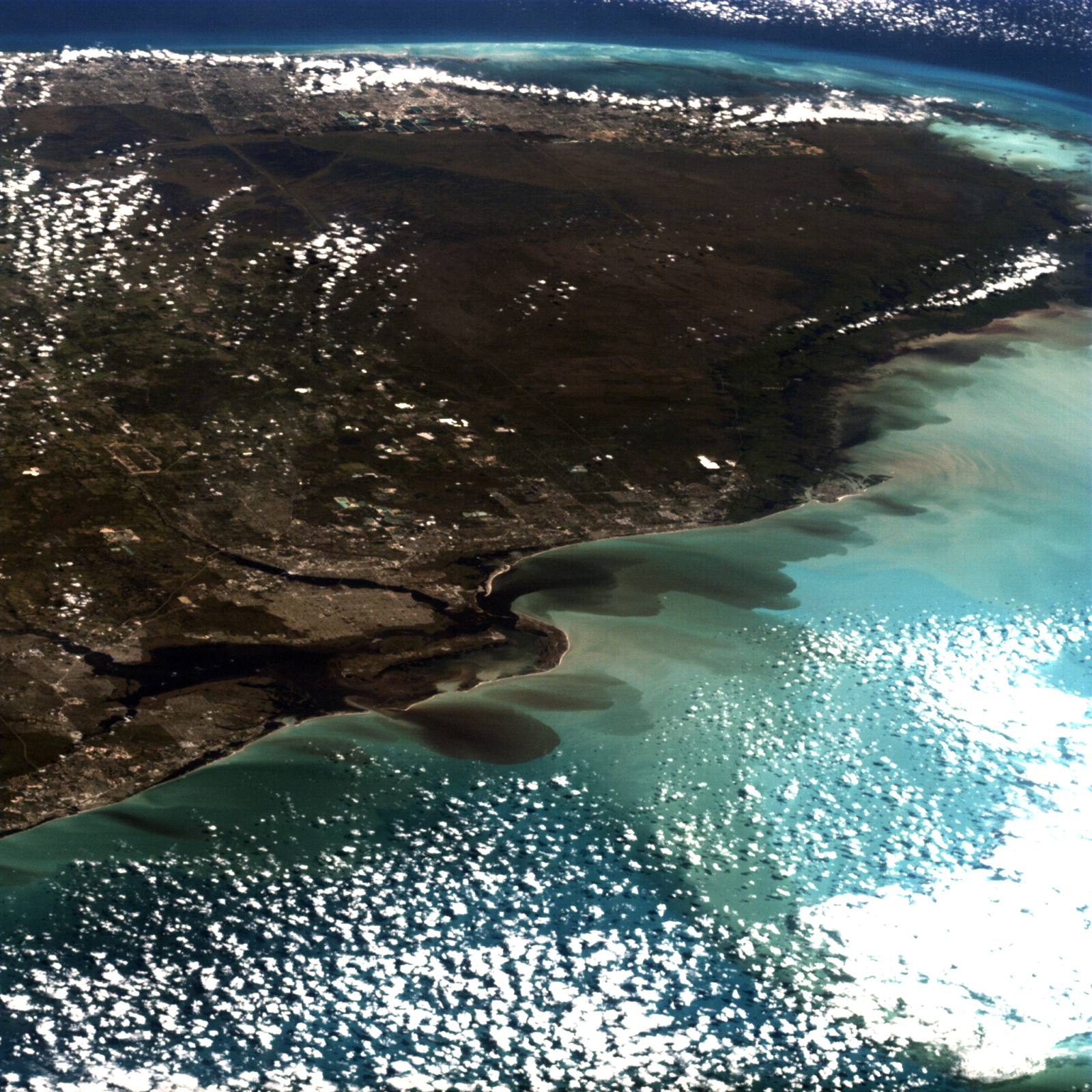 On September 30, AMS took photos of the aftermath of hurricane Ian. This photo is centered on the Fort Myers and Naples area, which was the hardest hit region.