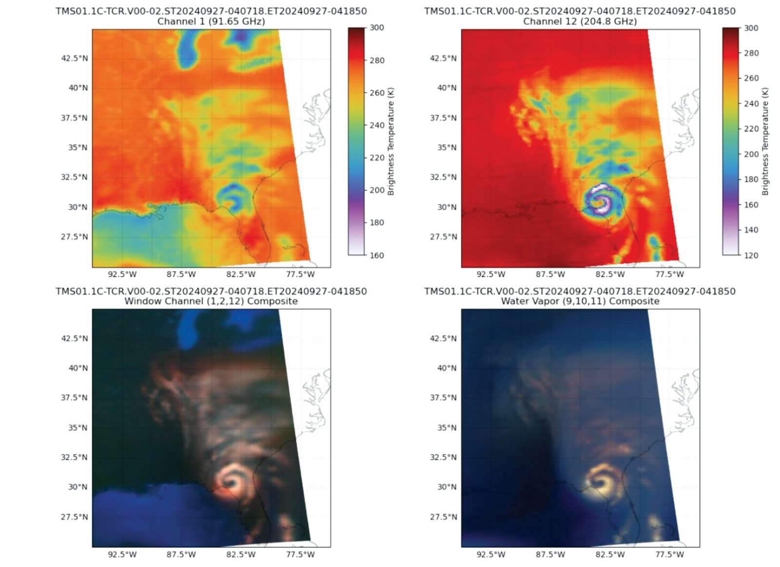 Composite images of Hurricane Helene