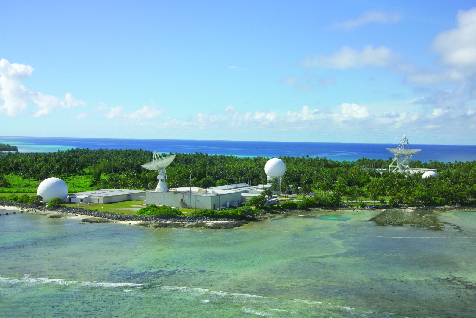 Four radars are located on an island.