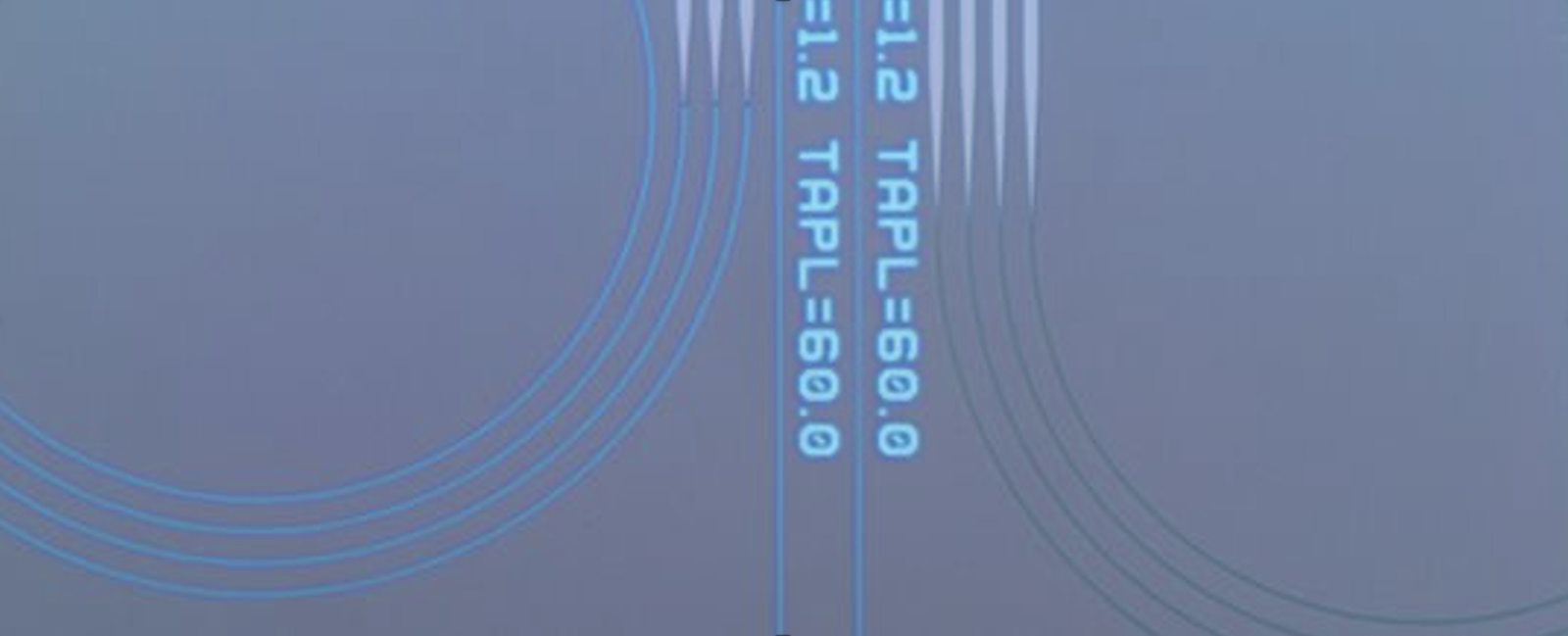 Optical microscope image of a Germanium-based waveguides under development for the midwave Infrared wavelength range.