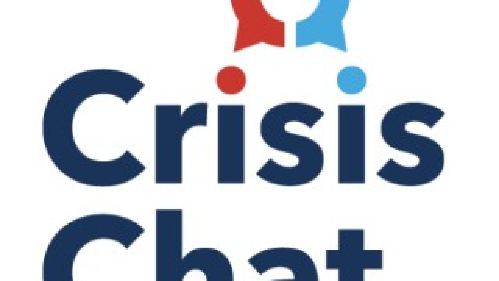 An image of the CrisisChat logo which has a red and blue circular chat-bubble design above the words "CrisisChat."