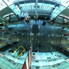 A fisheye view from the IIS camera overlooking an airport terminal 