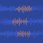 blue speech waves with middle of wave highlighted orange. 