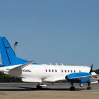 An aircraft sits on the ground.