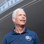 A portrait photograph of Mark Padula outside Lincoln Laboratory's main entrance.
